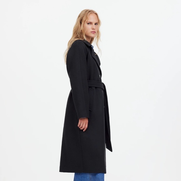 New MADEWELL Size XS Double-Breasted Trench Coat in Black $398 NS389 - Picture 5 of 6